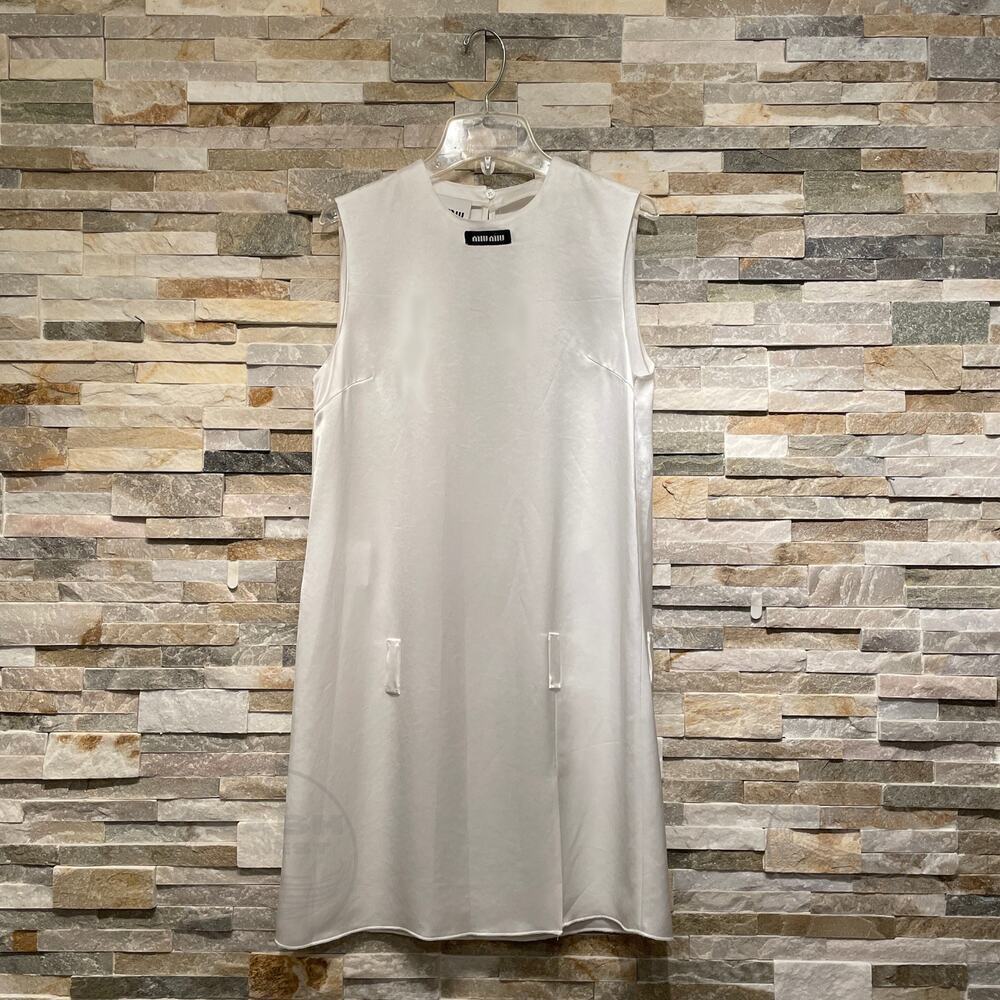 Miu Miu Ivory Silk Satin Mini Dress | Sleeveless, Rare Bridal $3200 NWOT - Picture 8 of 16
